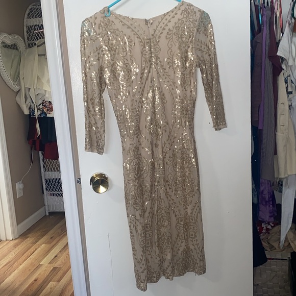gold sequin body con dress - Picture 3 of 3